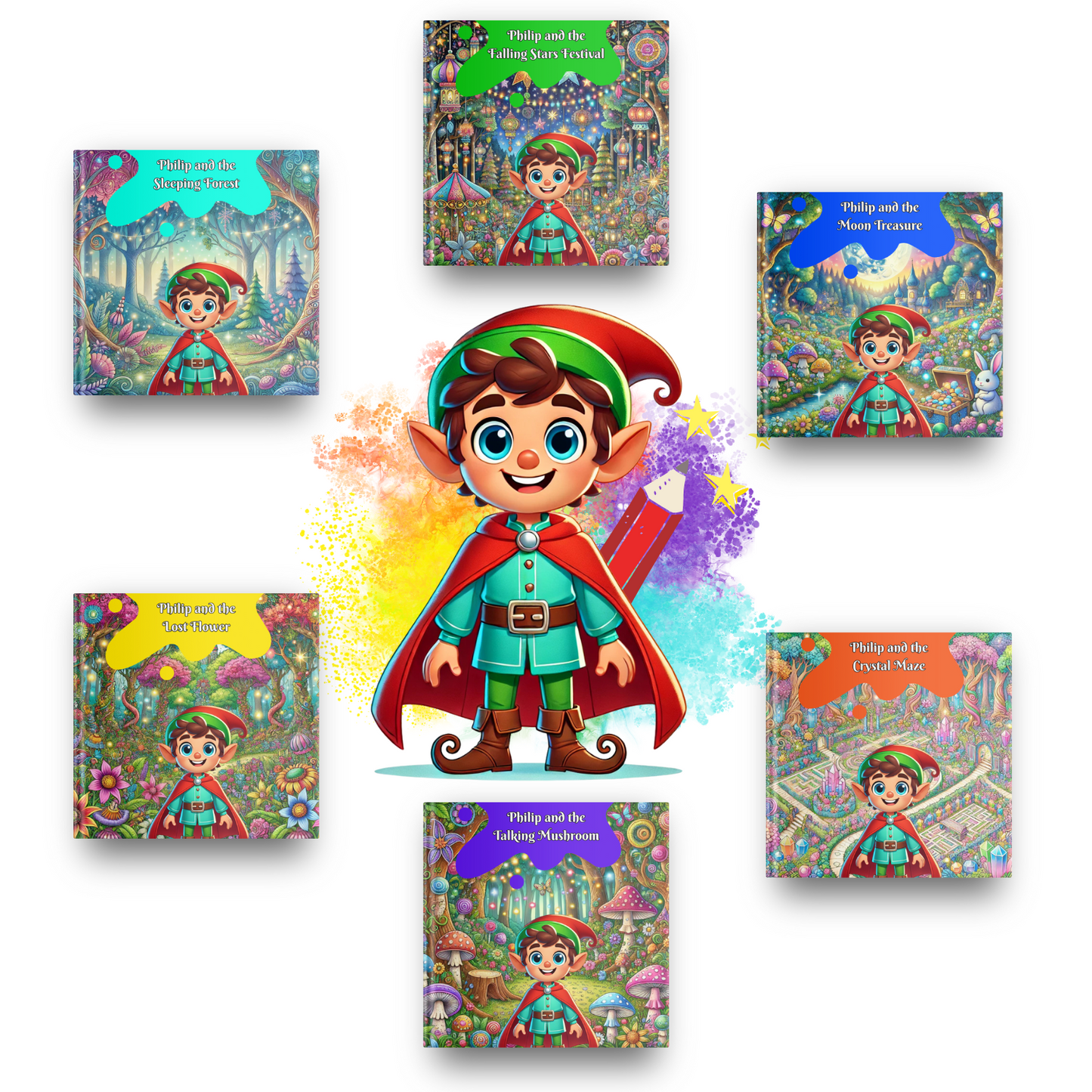 Fairy Tales to Color: 6 Magical Coloring Adventures for Kids (Printable 180-Page PDF Bundle)